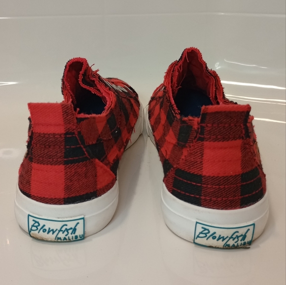 Blowfish Malibu Women's Size 9 Slip On Sneakers Plaid Black & Red Lacel… - Picture 6 of 10